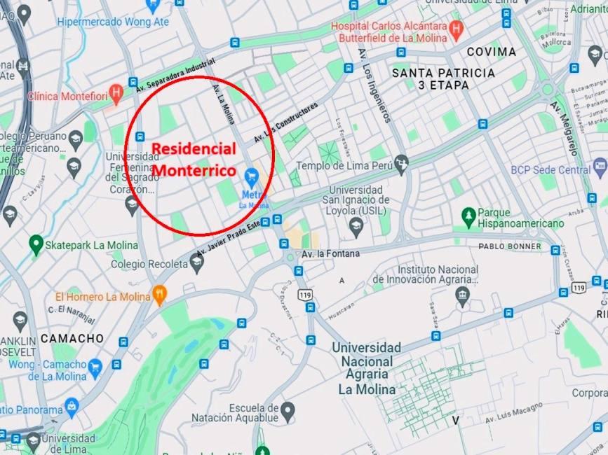La Molina RESIDENCIAL MONTERRICO - Departamento de 3dorm + Cochera + Area en Azotea 3er.Piso - Condominio