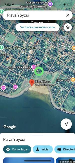 Venta de terreno frente a la costanera de Carmen del Paraná