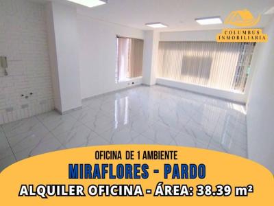 Alquiler Miraflores PARDO - Oficina de 1 Ambiente 1 Baño - Área 3839m²