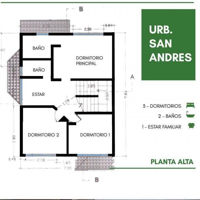 Hermosa vivienda Urbanización San Andres - Zona Norte