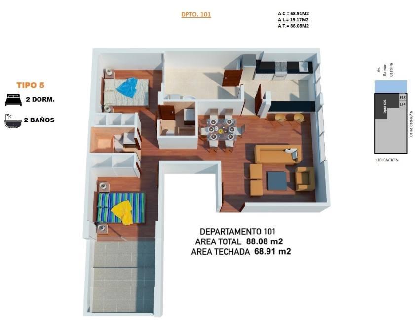 Venta Departamento Surco 88m2 - Primer Piso Sin Cochera - 2 Dormitorios -limite Con Barranco