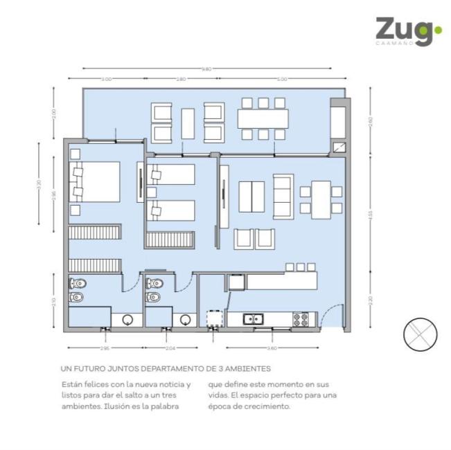 Departamento 2 dormitorios en venta en ZUG, Pilar