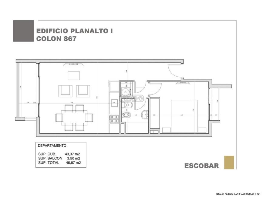 Departamento 1 dormitorios en venta en Escobar