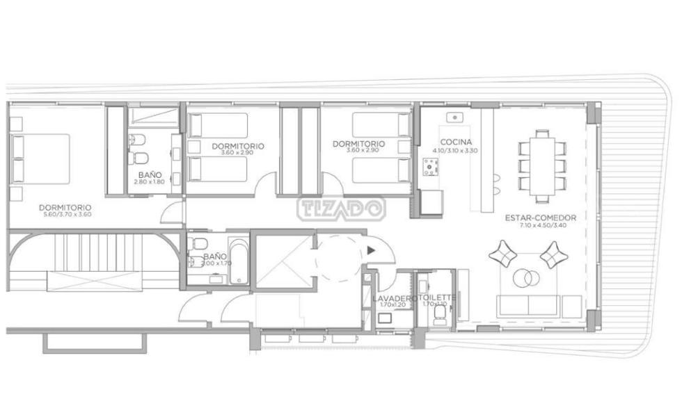 Departamento 3 dormitorios en venta en Vicente Lopez