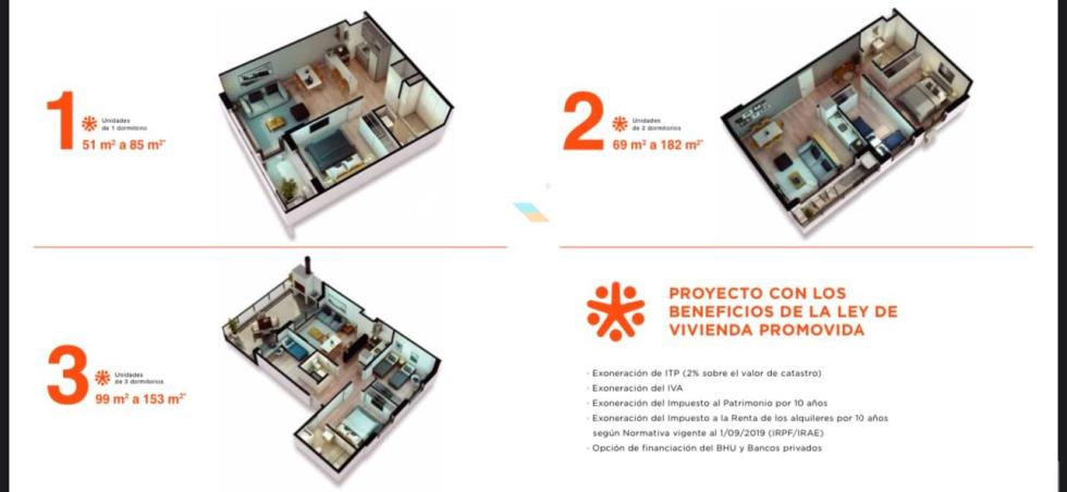 Departamento 1 dormitorios en venta en Tres Cruces, Montevideo