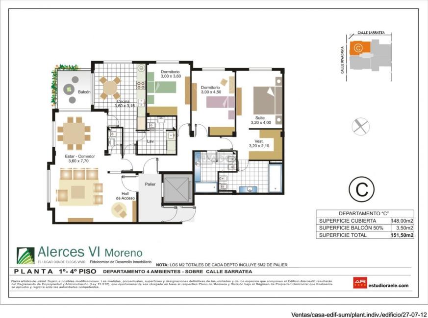Departamento 3 dormitorios en venta en Moreno, Moreno
