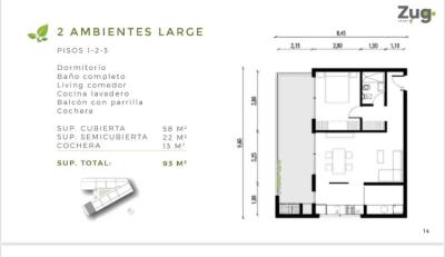 Departamento 1 dormitorios en venta en ZUG, Pilar