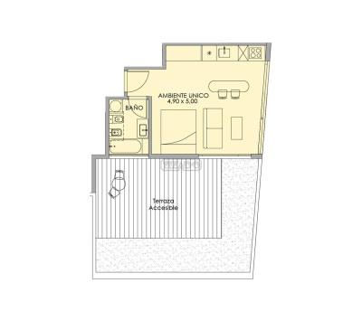 Departamento 1 dormitorios en venta en Vicente Lopez