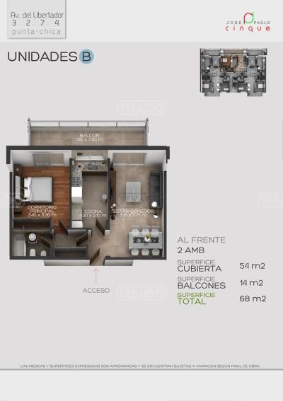 Departamento 1 dormitorios en venta en San Fernando
