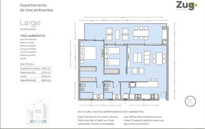 Departamento 2 dormitorios en venta en ZUG, Pilar