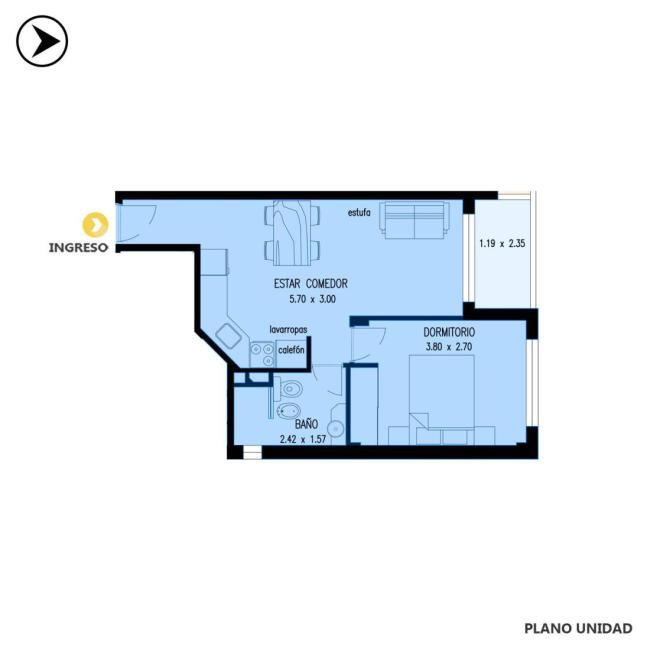 Departamento 1 dormitorio en venta, Catamarca e Italia, Parque España, Rosario