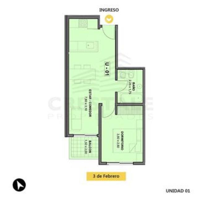 Departamento 1 dormitorio en venta, 3 DE FEBRERO Y SAN NICOLAS, Echesortu, Rosario
