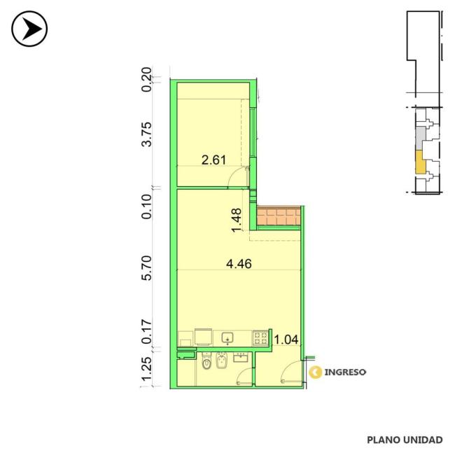 Departamento 1 dormitorio en venta, Rosas 1100, Martin, Rosario