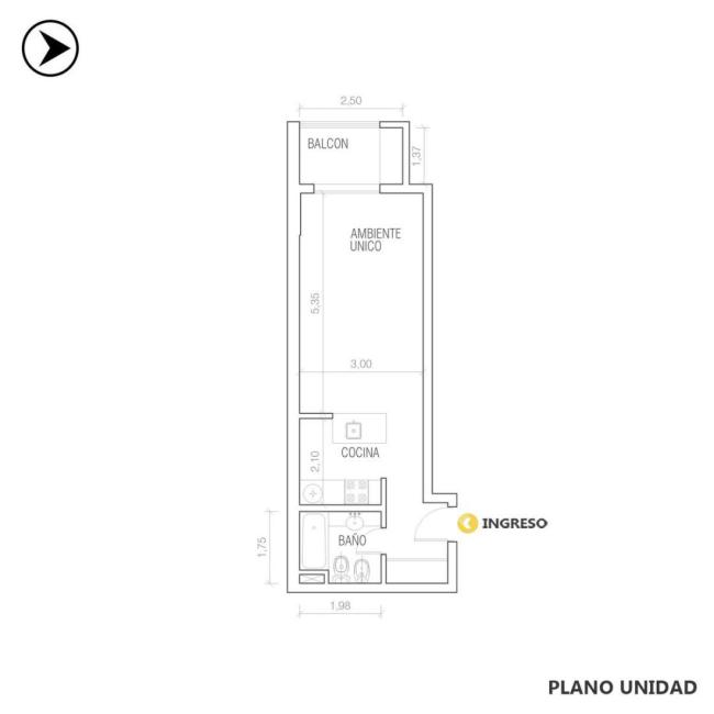 Departamento monoambiente en venta, Moreno y Salta, Parque España, Rosario