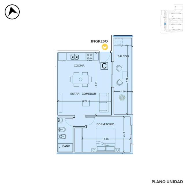 Departamento 1 dormitorio en venta, Galindo y Gobernador Vera, Centro, Funes