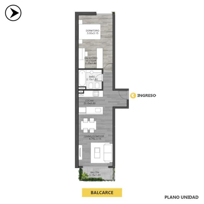 Departamento 1 dormitorio en venta, Balcarce y San Lorenzo, Parque Espana, Rosario