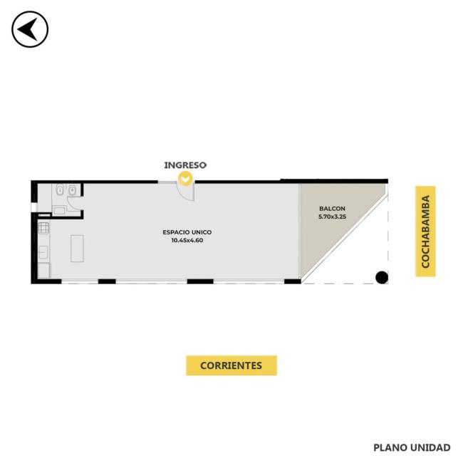 Departamento monoambiente en venta, Cochabamba y Corrientes, Abasto, Rosario