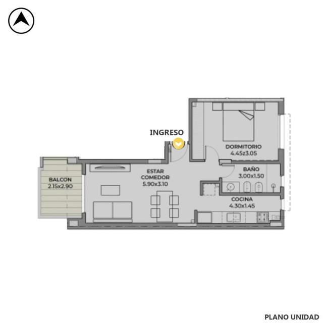 Departamento 1 dormitorio en venta, Mitre y Pasco, Abasto, Rosario