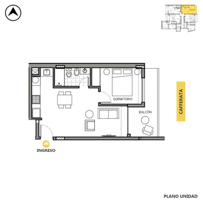 Departamento 1 dormitorio en venta, Cafferata y Tucumán, Luis Agote, Rosario