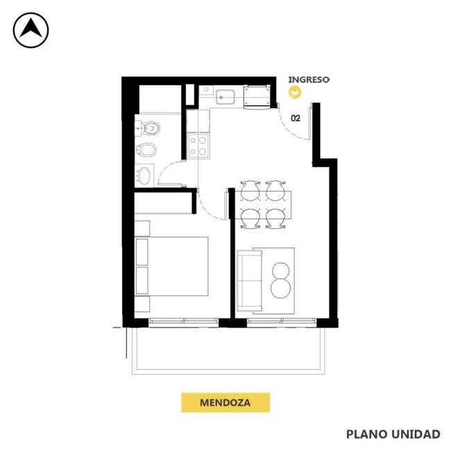 Departamento 1 dormitorio en venta, Mendoza 1200, Centro, Rosario