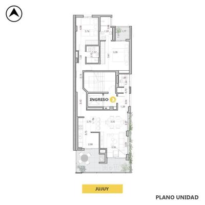 Departamento 2 dormitorios en venta, Jujuy 2400, Centro, Rosario