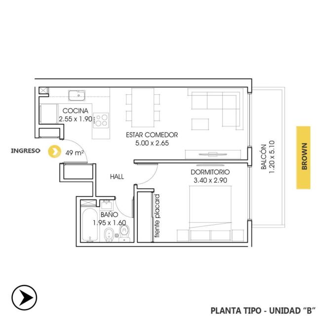 Departamento 1 dormitorio en venta, BROWN Y WHEELWRIGHT, Centro, Rosario
