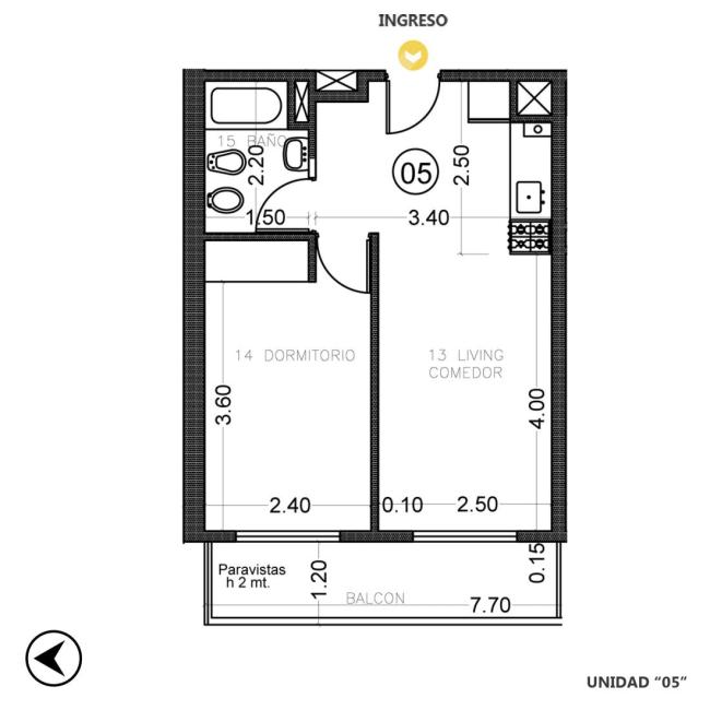 Departamento 1 dormitorio en venta, ROSAS Y MONTEVIDEO, Martin, Rosario