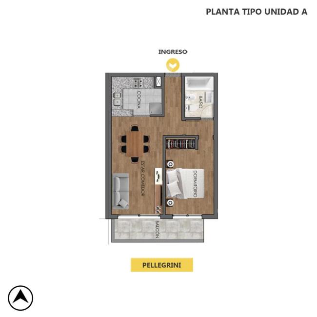 Departamento 1 dormitorio en venta, PELLEGRINI Y CALLAO, Macrocentro, Rosario