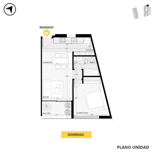 Departamento 1 dormitorio en venta, Dorrego 1900, Abasto, Rosario