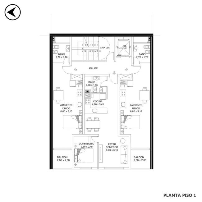 Departamento monoambiente en venta, Av. Francia 800, Lourdes, Rosario