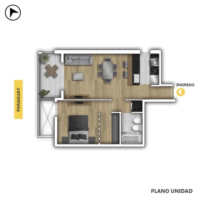 Departamento 1 dormitorio en venta, 9 de Julio y Paraguay, Centro, Rosario