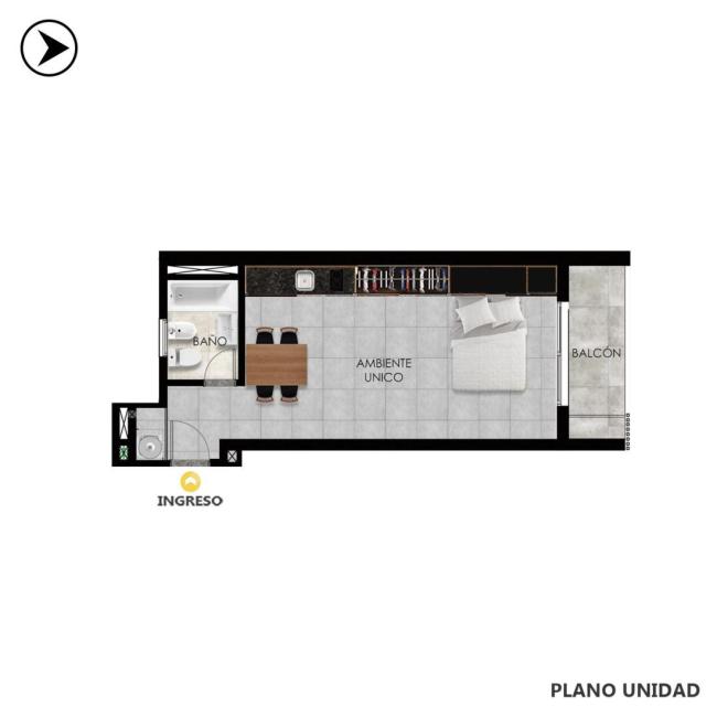 Departamento monoambiente en venta, Pellegrini e Italia, Centro, Rosario