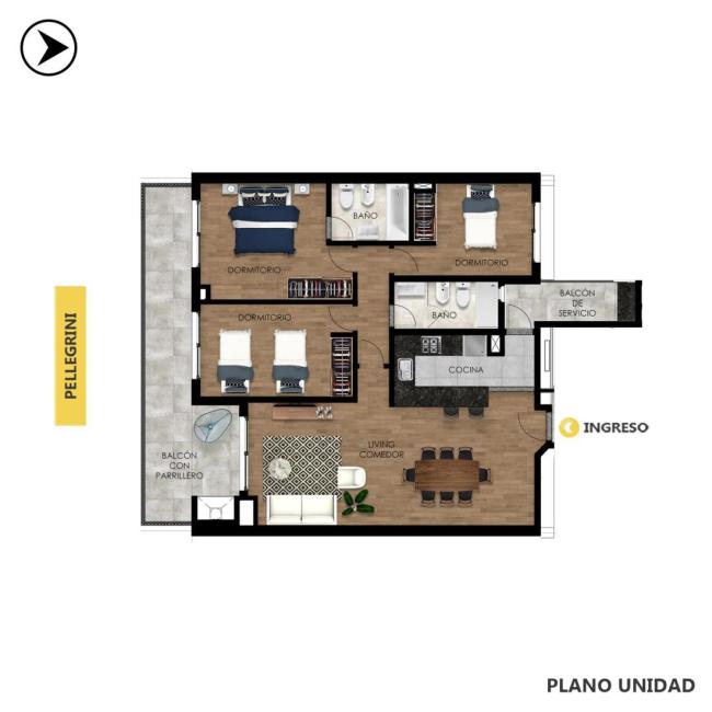 Departamento 3 dormitorios en venta, Pellegrini e Italia, Centro, Rosario