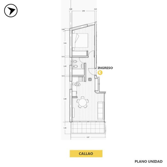 Departamento 1 dormitorio en venta, Callao y San Juan, Lourdes, Rosario